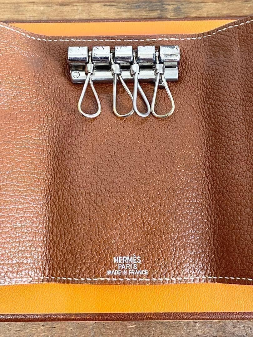 □H エルメス セリエ エテュイクレ4 レザー 4連キーケース キーホルダー