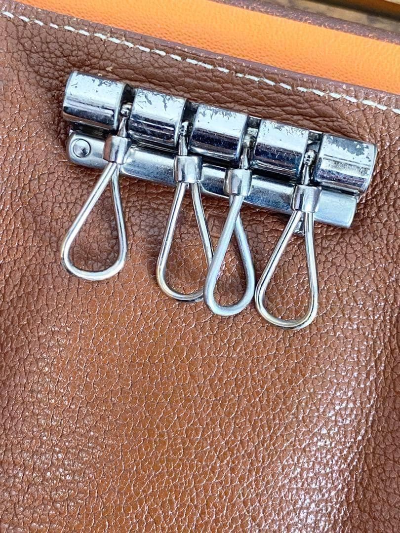 □H エルメス セリエ エテュイクレ4 レザー 4連キーケース キーホルダー