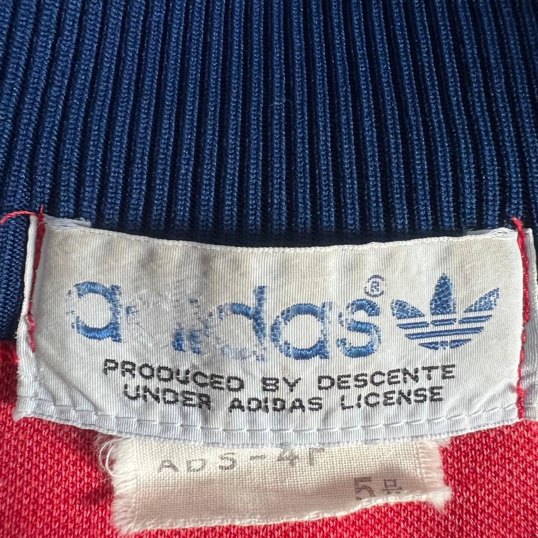 5号 adidas デサント トラックジャケット 70s 80s 赤紺 古着