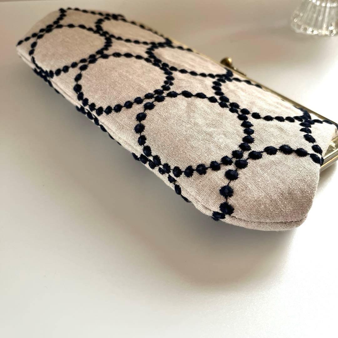 ハンドメイド　がま口長財布　ミナペルホネン　tambourine