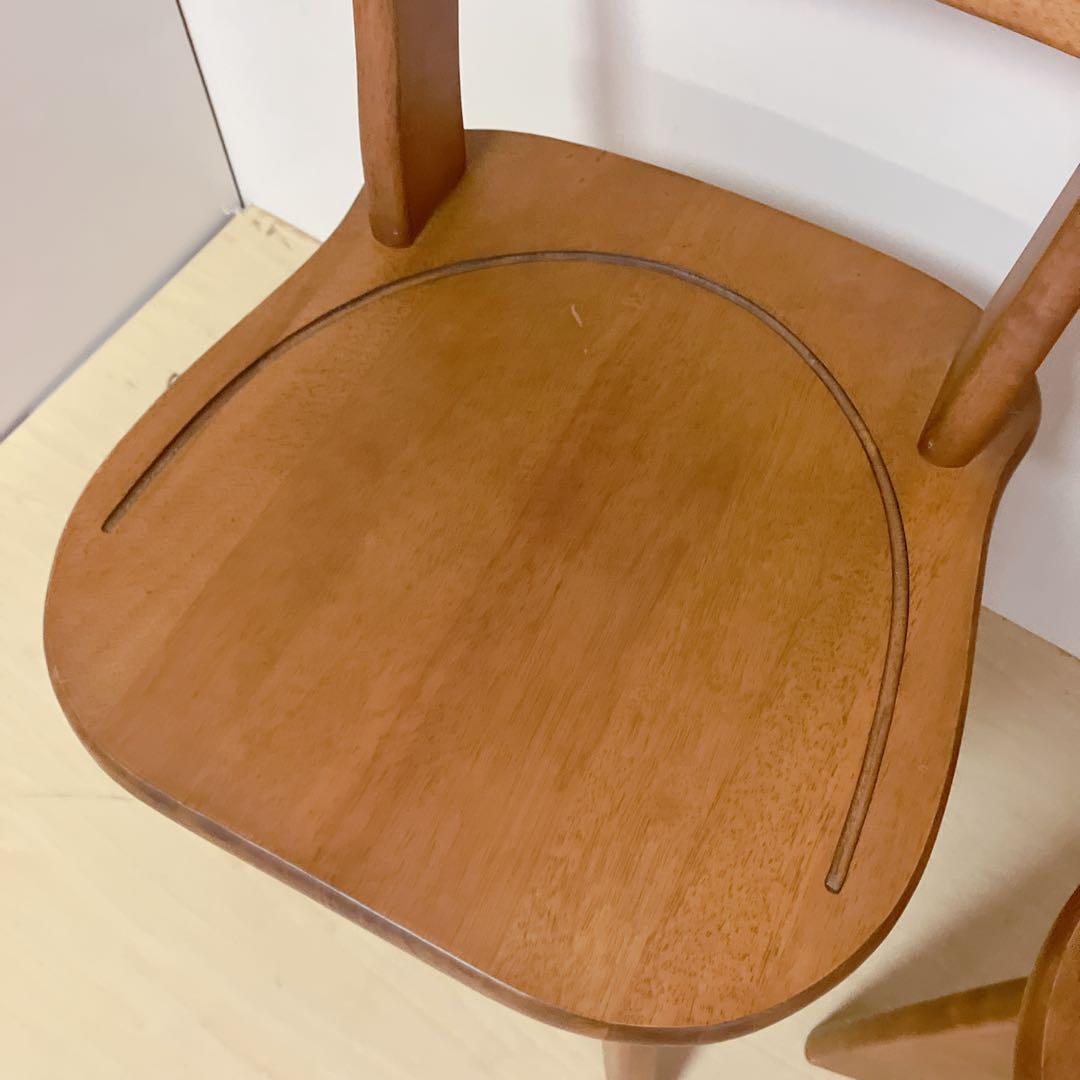 木製　回転式　ダイニングチェア　2脚セット　木製椅子　北欧　アームレスチェア
