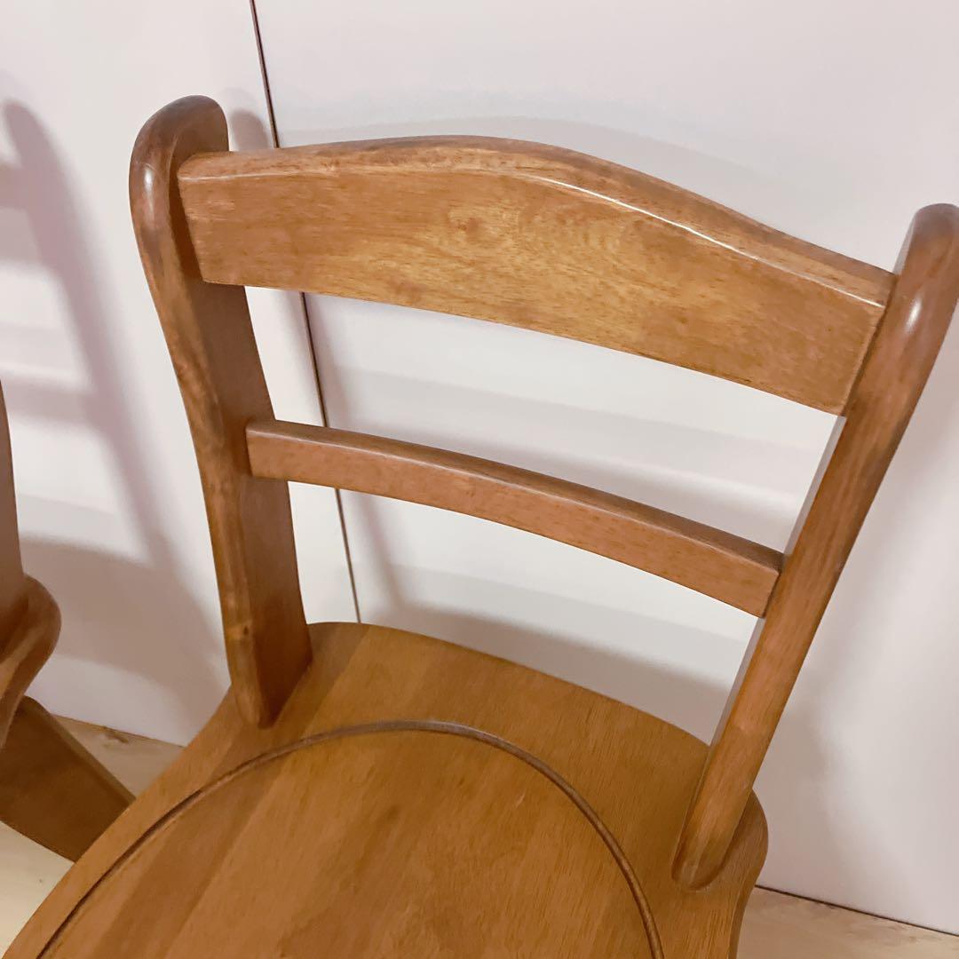木製　回転式　ダイニングチェア　2脚セット　木製椅子　北欧　アームレスチェア