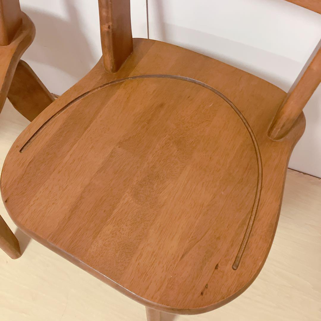 木製　回転式　ダイニングチェア　2脚セット　木製椅子　北欧　アームレスチェア