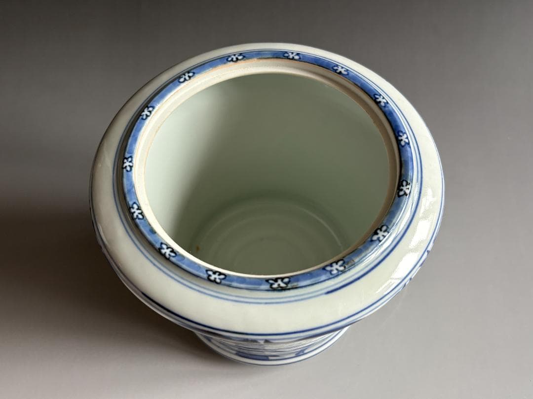 松谷造　染付竹　水指　茶道具