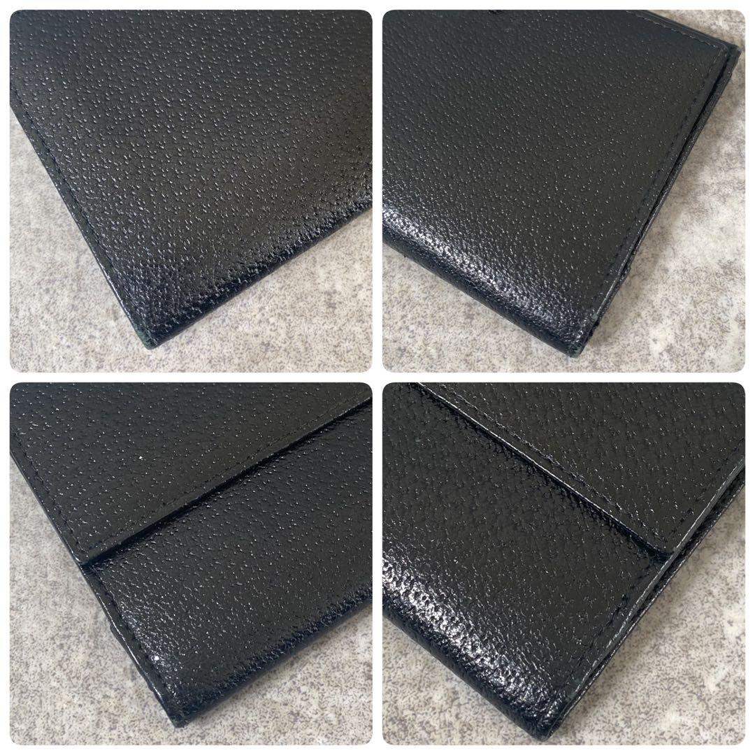 極美品 未使用級　GUCCI グッチ レザー 長財布 ブラック 黒　ロゴ金具