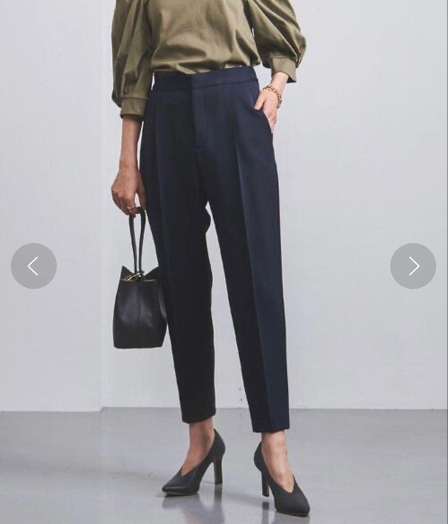 新品未使用 ユナイテッドアローズ SPONGYタックテーパードパンツ L