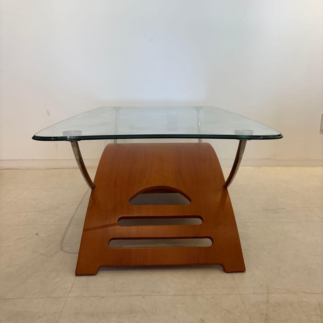 ガラス天板 ローテーブル　センターテーブル　デザイナーテーブル