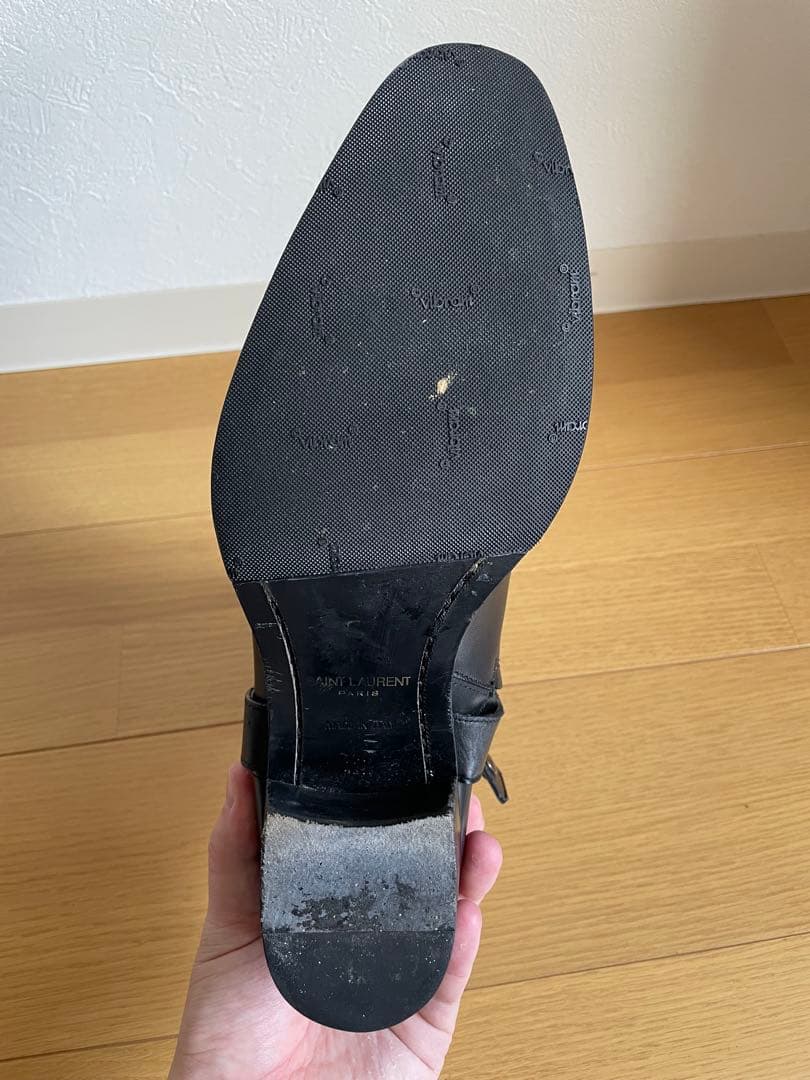 正規品 サンローランパリ メンズ レザーブーツ 黒 42 1/2