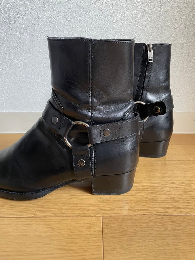 正規品 サンローランパリ メンズ レザーブーツ 黒 42 1/2