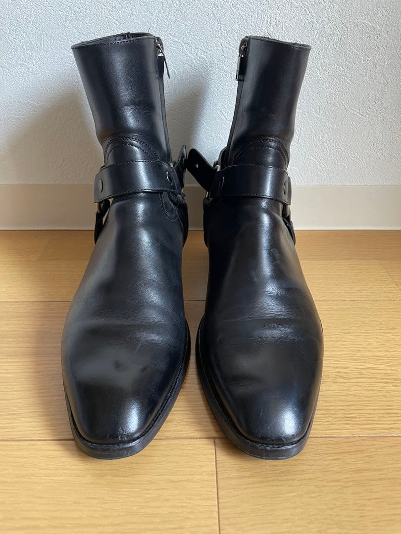 正規品 サンローランパリ メンズ レザーブーツ 黒 42 1/2