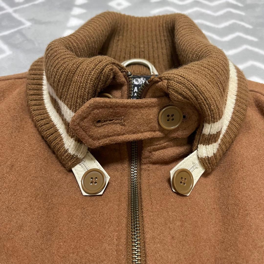 BEAMS / ビームススタジャン牛革レザー × 中綿キルティングキャメル　XL