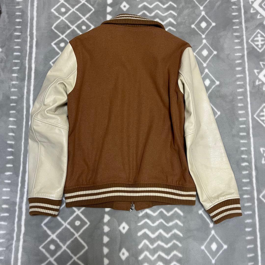 BEAMS / ビームススタジャン牛革レザー × 中綿キルティングキャメル　XL