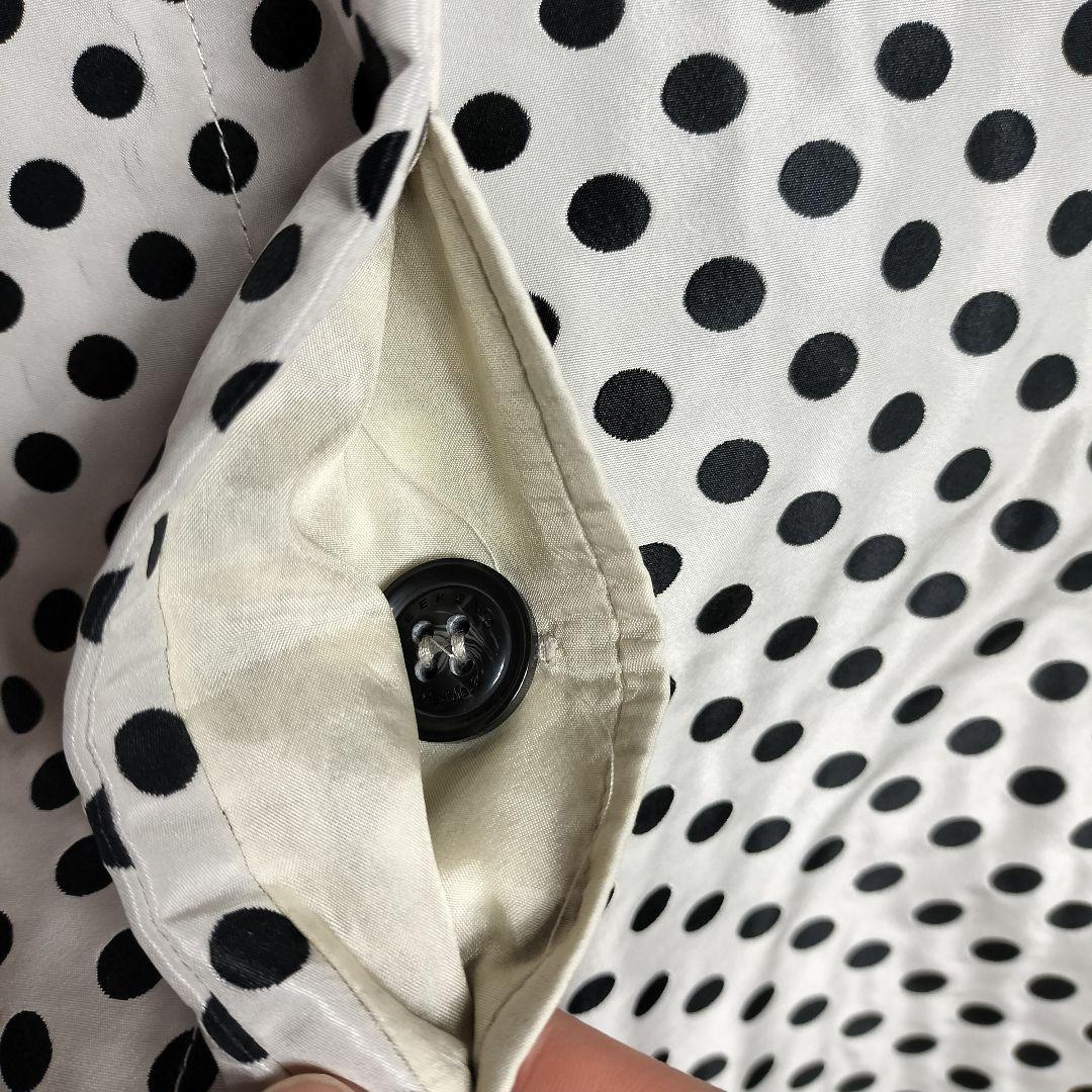 ウィークエンドマックスマーラ ナイロンチェスターコート 比翼仕立て ドット柄