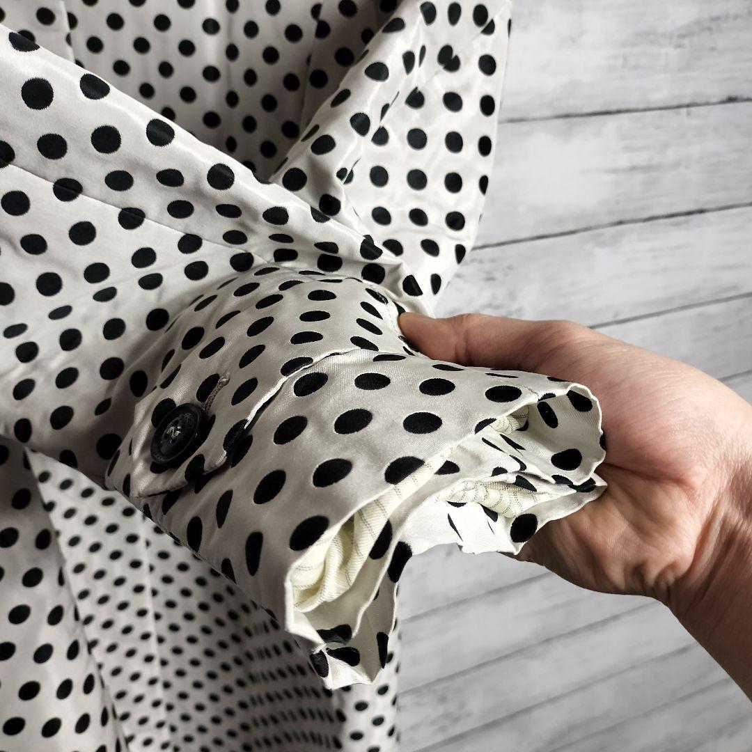 ウィークエンドマックスマーラ ナイロンチェスターコート 比翼仕立て ドット柄