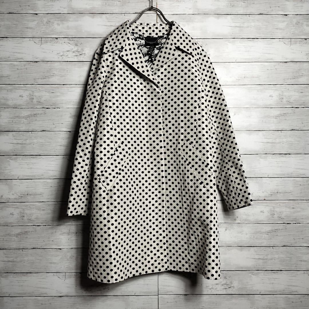 ウィークエンドマックスマーラ ナイロンチェスターコート 比翼仕立て ドット柄