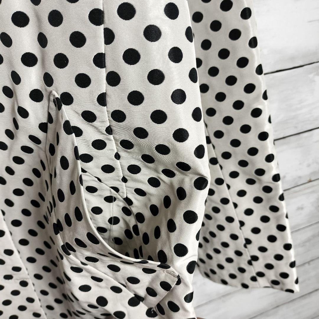 ウィークエンドマックスマーラ ナイロンチェスターコート 比翼仕立て ドット柄