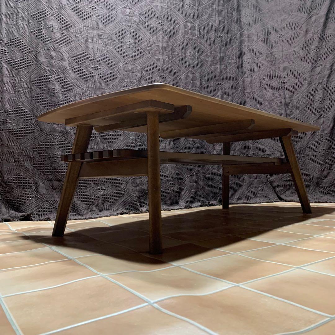 【美品】ニトリ 幅110cm 無垢材 天然木 センターテーブル アルナス110