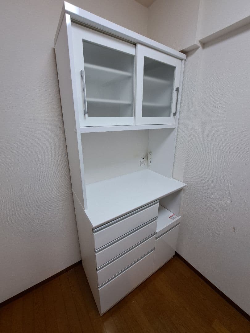 ニトリ　食器棚　高機能レール　ハイタイプ　レジューム幅90