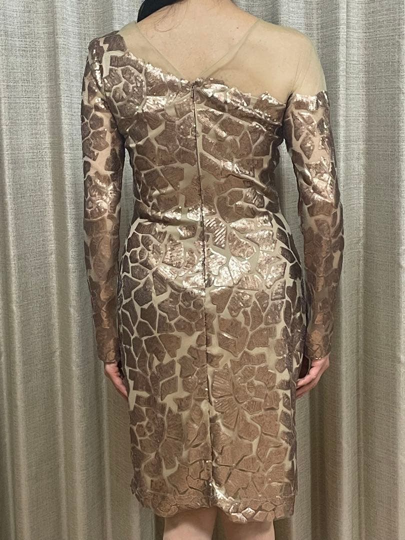 TADASHI SHOJI ミディアムドレス　カッパーゴールド　M