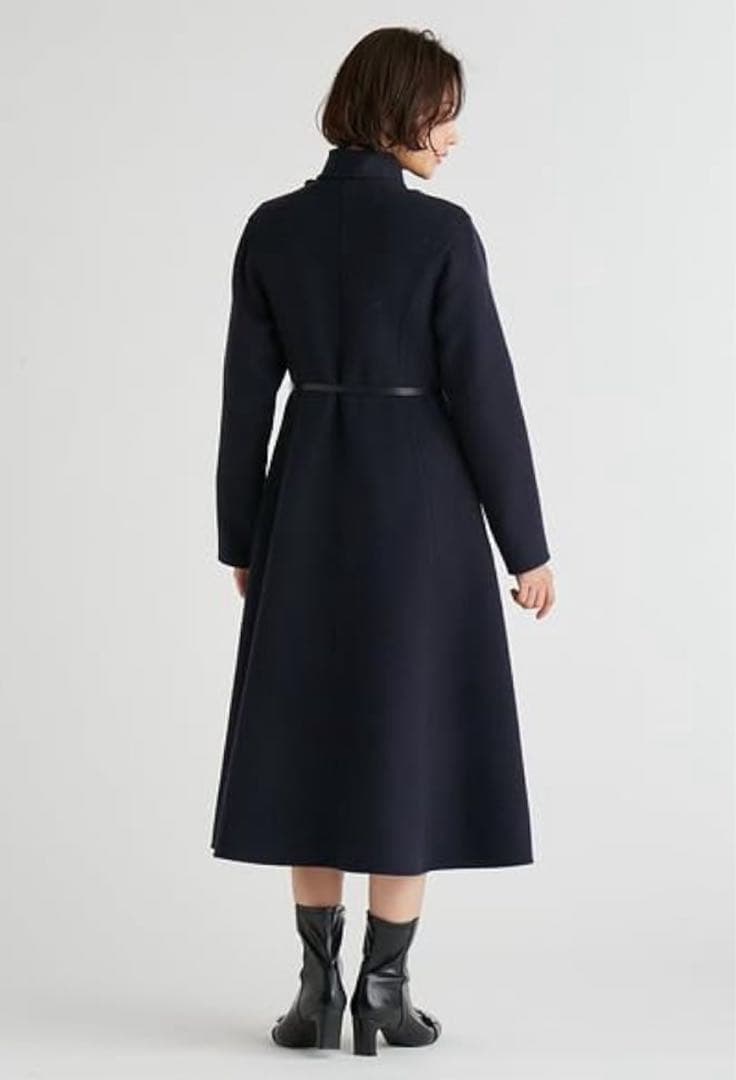 新品celfordセルフォード ストール付きリバードレスコート ネイビー リボン