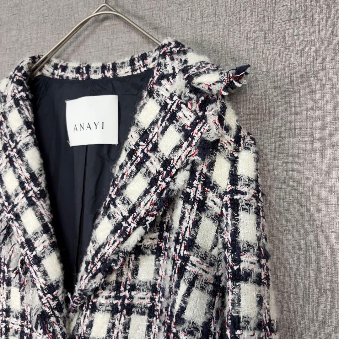 美品　ANAYI アナイ　ツイード　ベルト付き　コート　新タグ