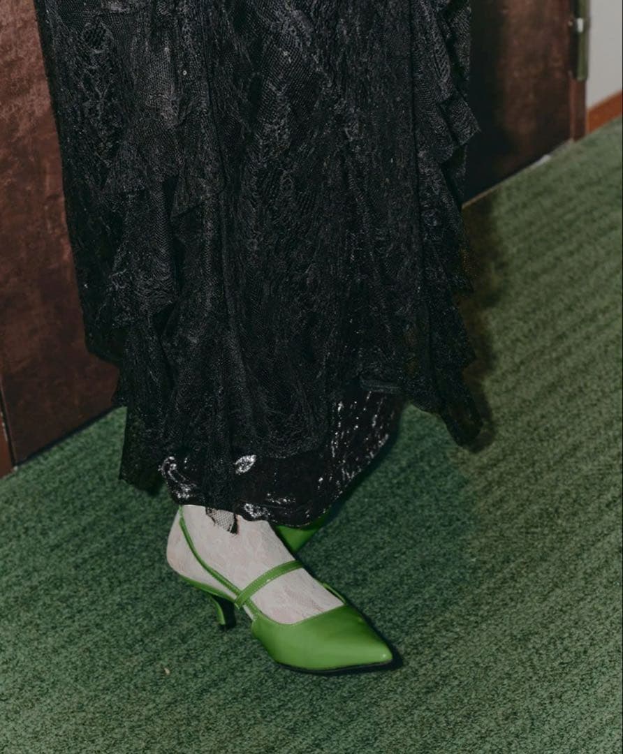 【ANDRESD】sparkle lace velour dress M 黒