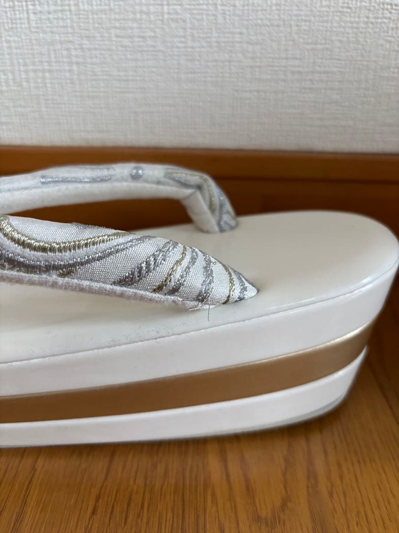 草履バッグセット　厚底　白　ホワイト