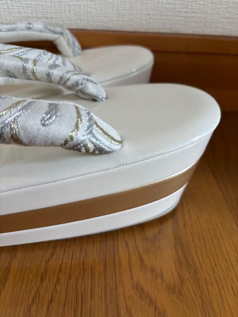 草履バッグセット　厚底　白　ホワイト