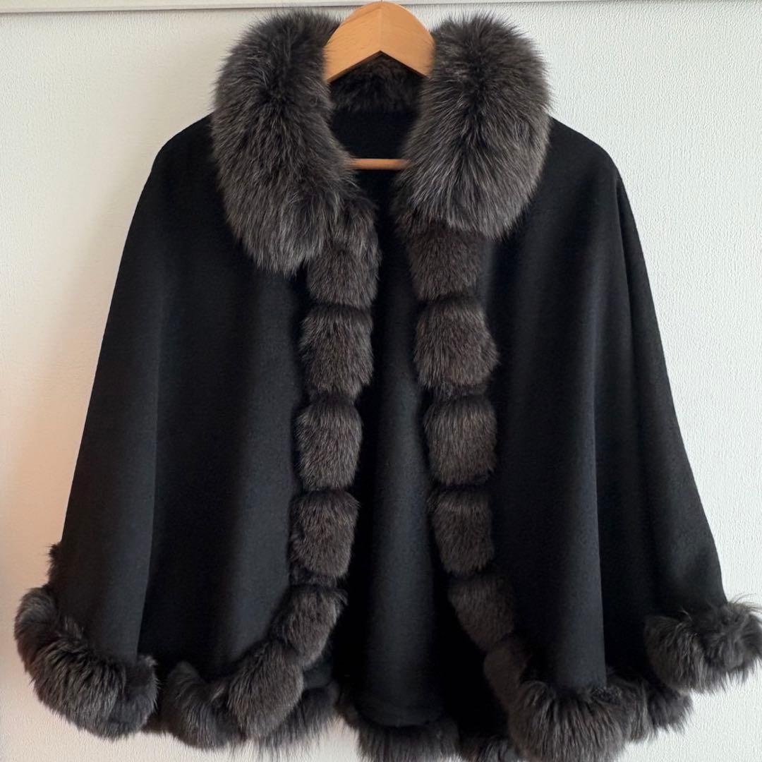 【美品】SAGA FURS サガファー　ポンチョ　ケープ