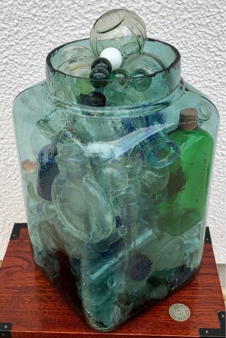 24 レトロ瓶 サンキャッチャー 海苔瓶 いろいろ キラキラ ガラス ビンテージ