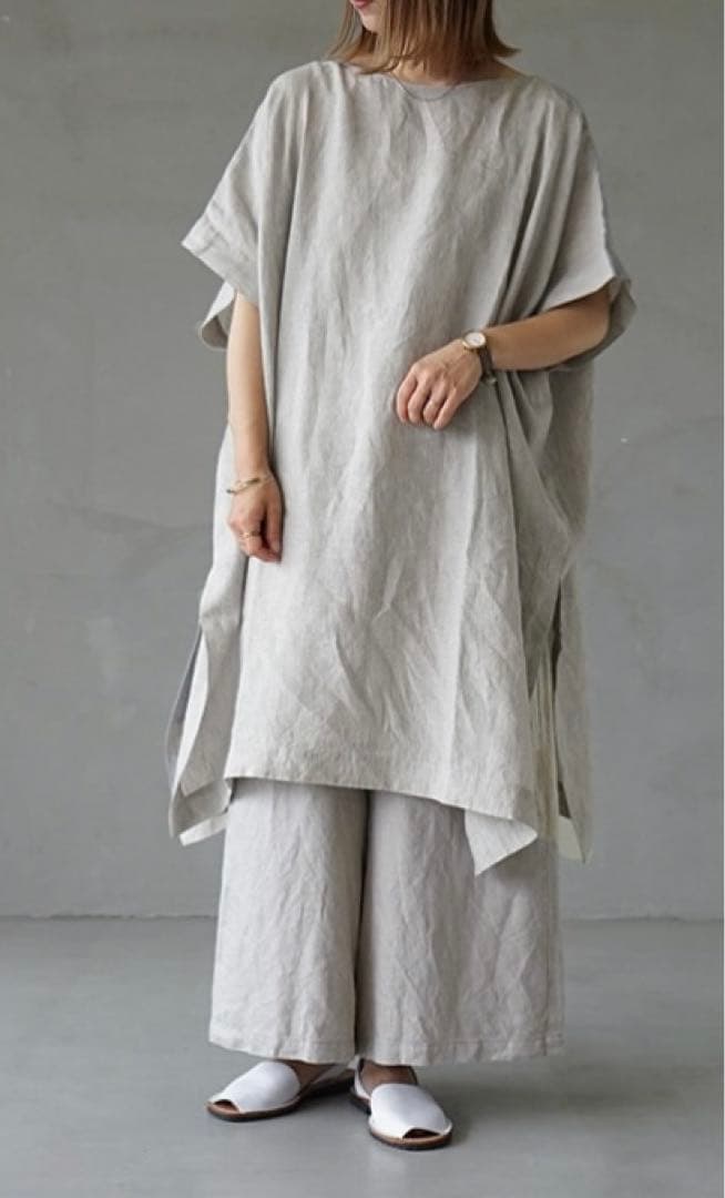 evam eva linen poncho(リネンポンチョ) sumi