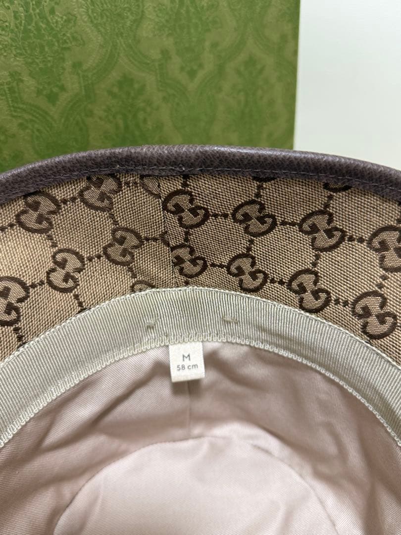 【GUCCI・箱付き】GGキャンバス フェドラハット　M