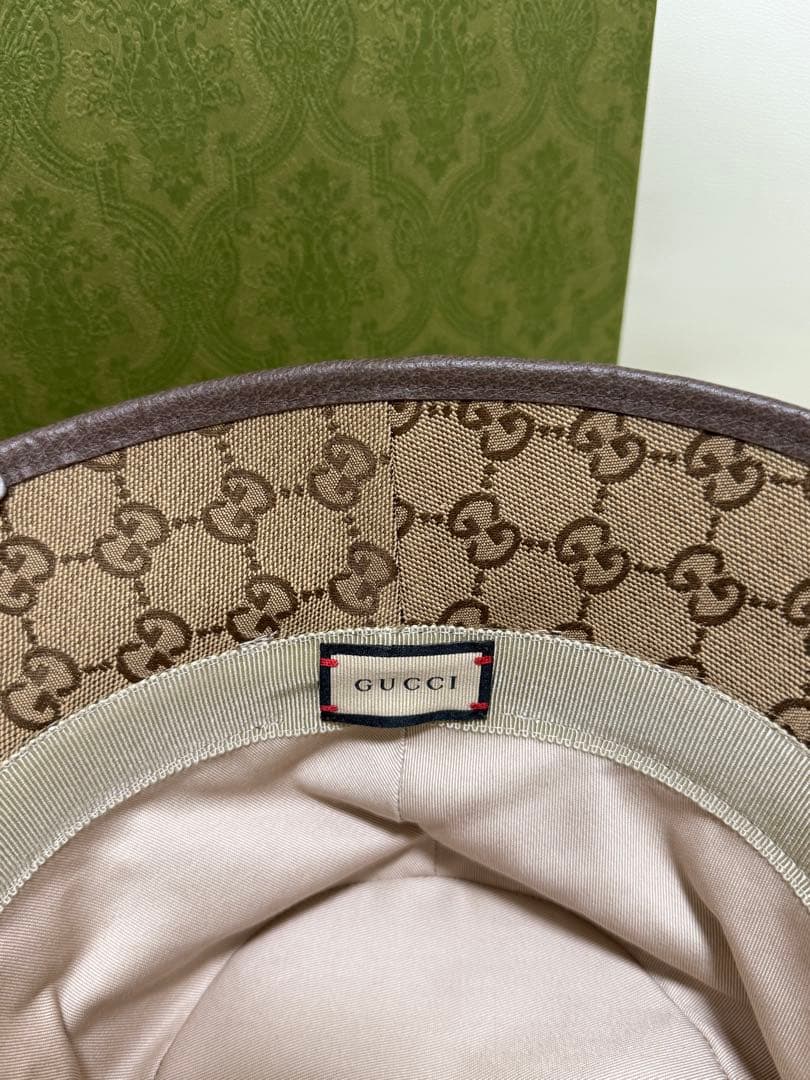 【GUCCI・箱付き】GGキャンバス フェドラハット　M