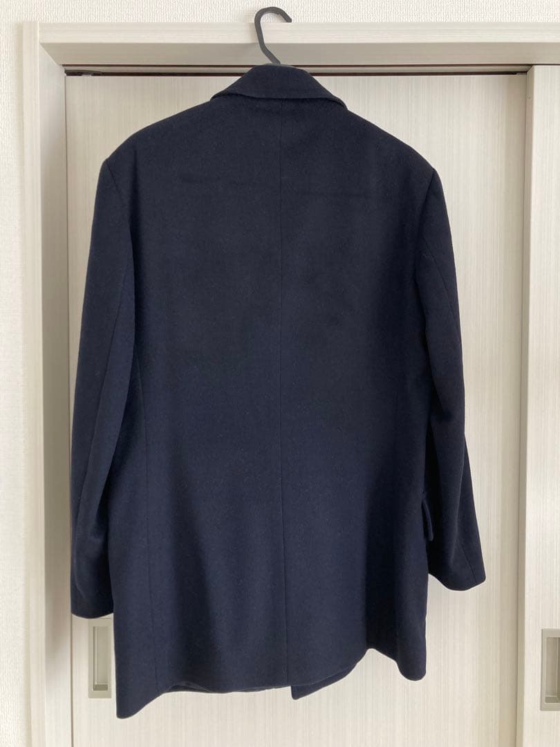 dunhill ネイビー ダブルブレスト ピーコート L