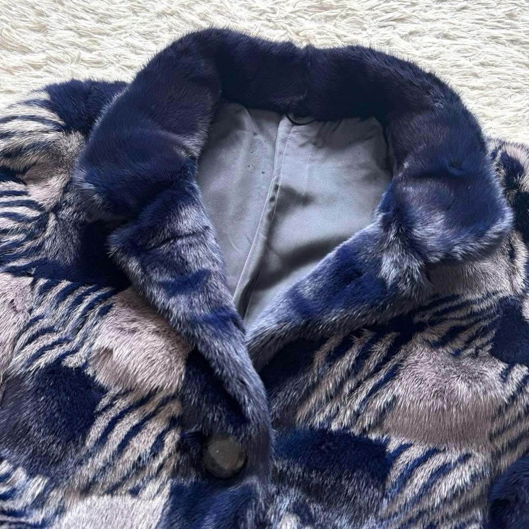 極美品 SAGA MINK  総柄 ファーコート ミンク ショート丈