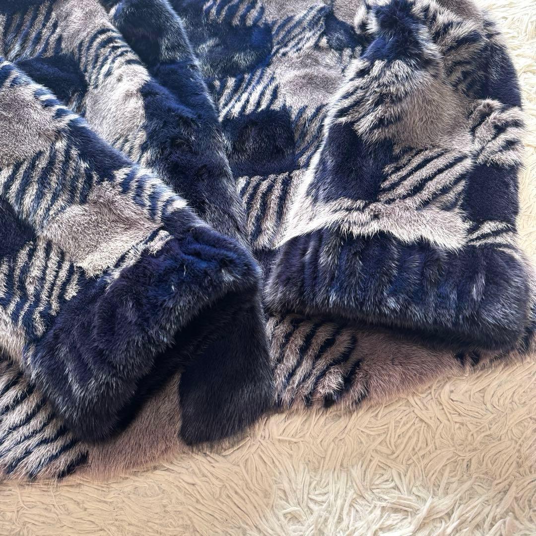 極美品 SAGA MINK  総柄 ファーコート ミンク ショート丈