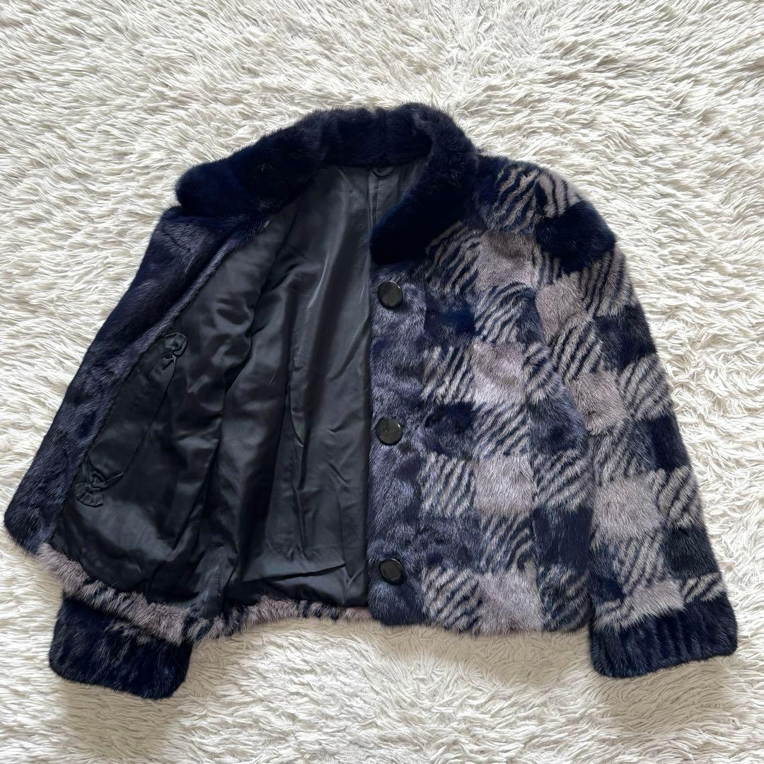 極美品 SAGA MINK  総柄 ファーコート ミンク ショート丈