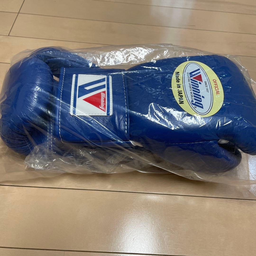 新品未使用 ウイニング 8オンスグローブ ブルー 牛皮革製 MR-200