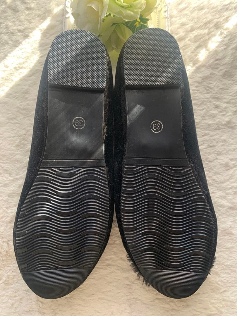 CHANEL ノベルティ スェード ファー ローファー