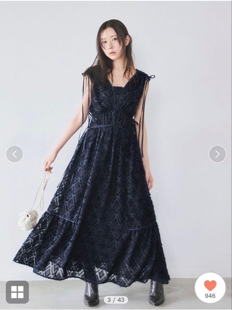 SNIDEL ジャガードドロストディティールワンピース