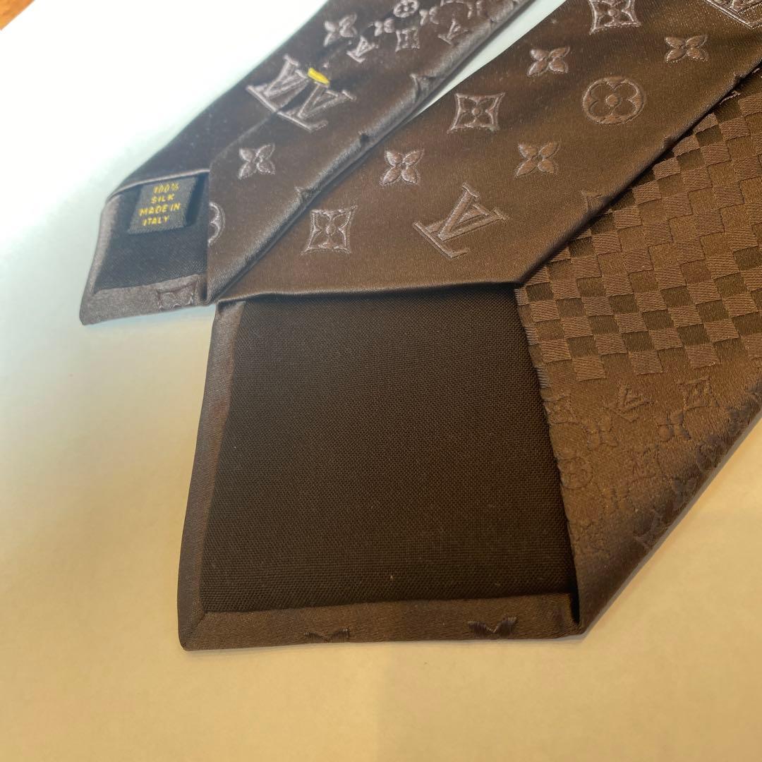 LOUIS VUITTON ネクタイ ダミエ モノグラム ブラウン
