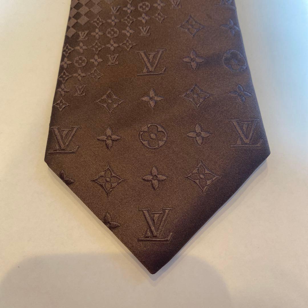 LOUIS VUITTON ネクタイ ダミエ モノグラム ブラウン