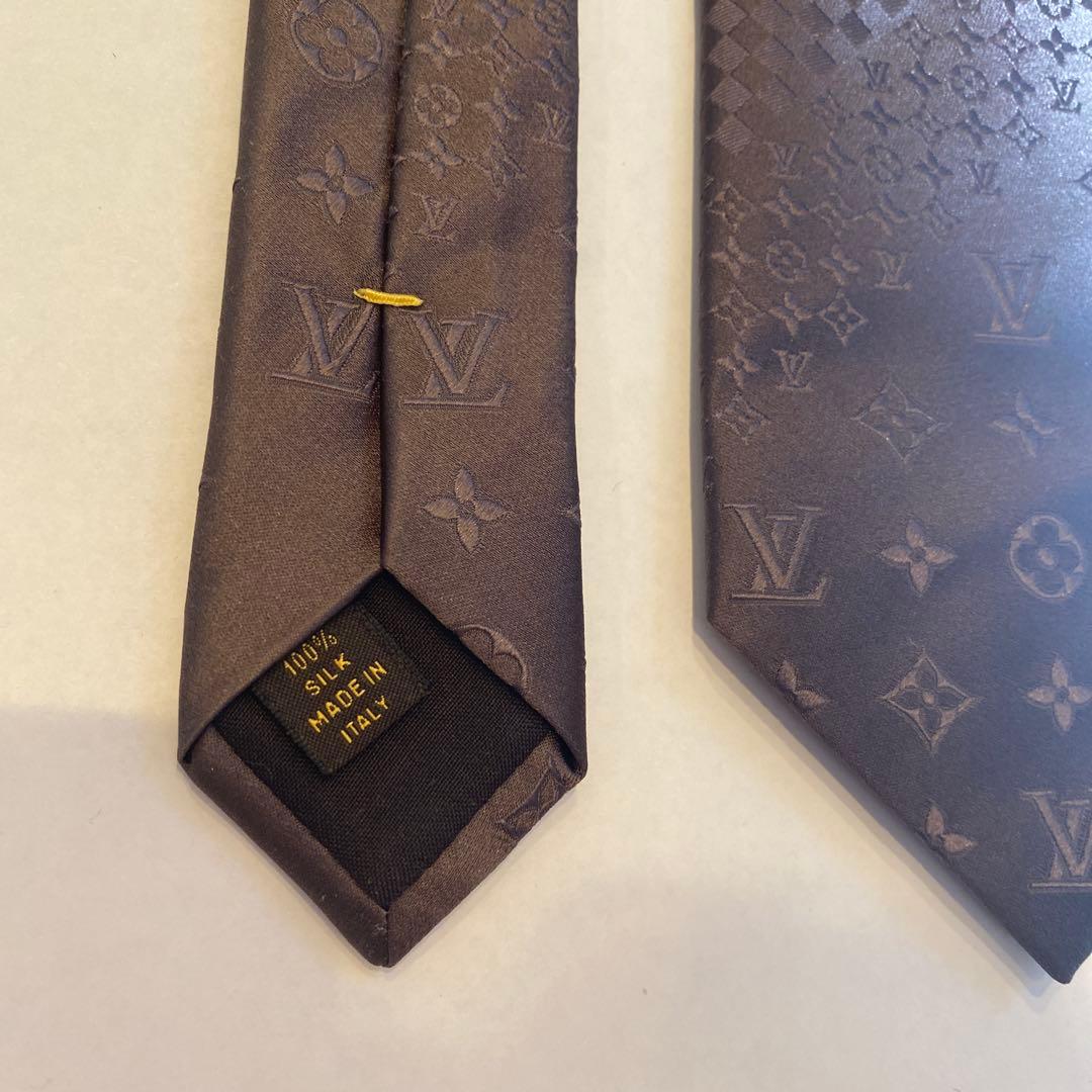 LOUIS VUITTON ネクタイ ダミエ モノグラム ブラウン
