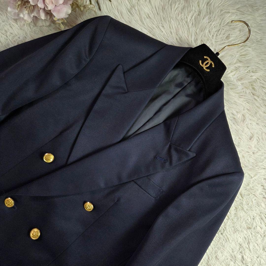 極美品 ジェイプレス ダブル 紺ブレ サイズ11 L 金ボタン 濃紺