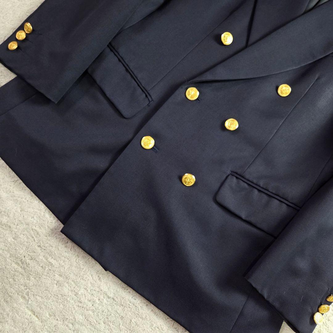 極美品 ジェイプレス ダブル 紺ブレ サイズ11 L 金ボタン 濃紺