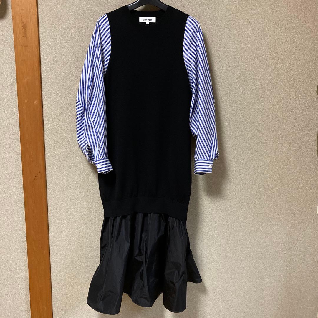 ENFOLD VEST-LAYERED DRESS ワンピース