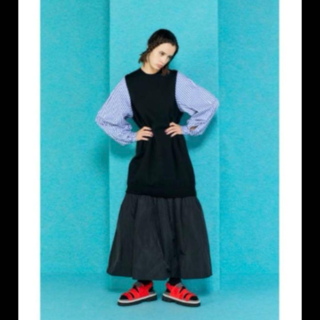 ENFOLD VEST-LAYERED DRESS ワンピース