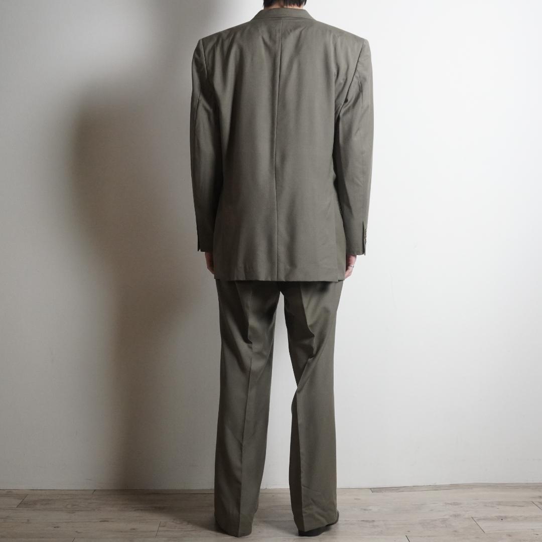 LANVIN ダブルセットアップスーツ フォーマル ビジネス カーキ/VW285