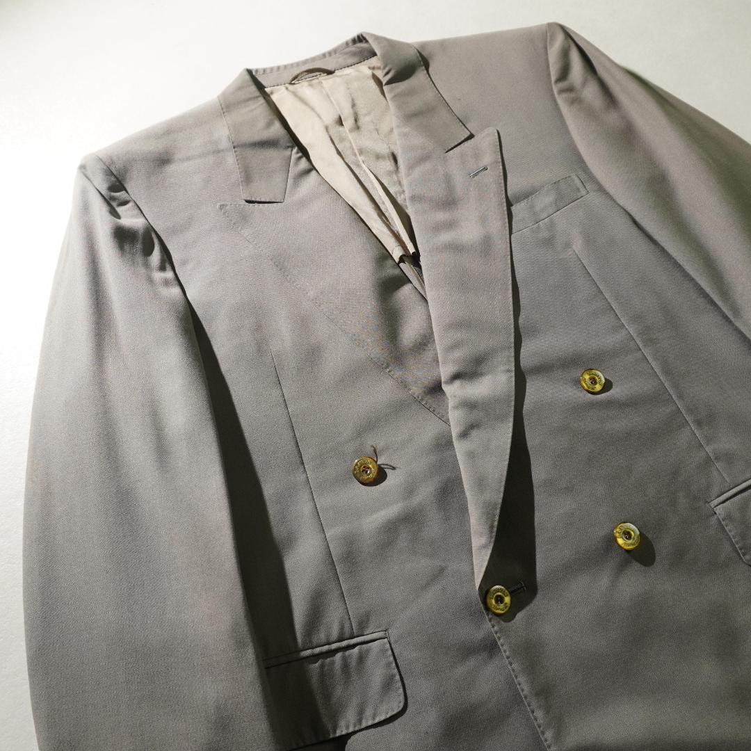 LANVIN ダブルセットアップスーツ フォーマル ビジネス カーキ/VW285