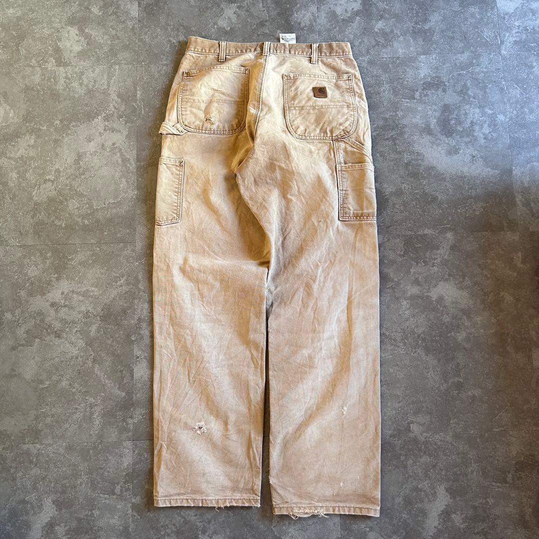 Carhartt ダックペインターパンツ W32 L34 鬼フェード ブラウン